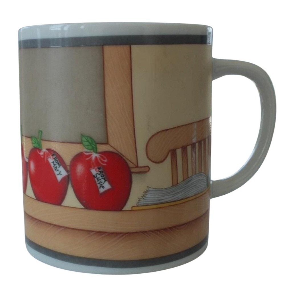 Vintage Message Mugs Apple Design‎ Coffee Mug 1990 Roman Inc Made in Japan